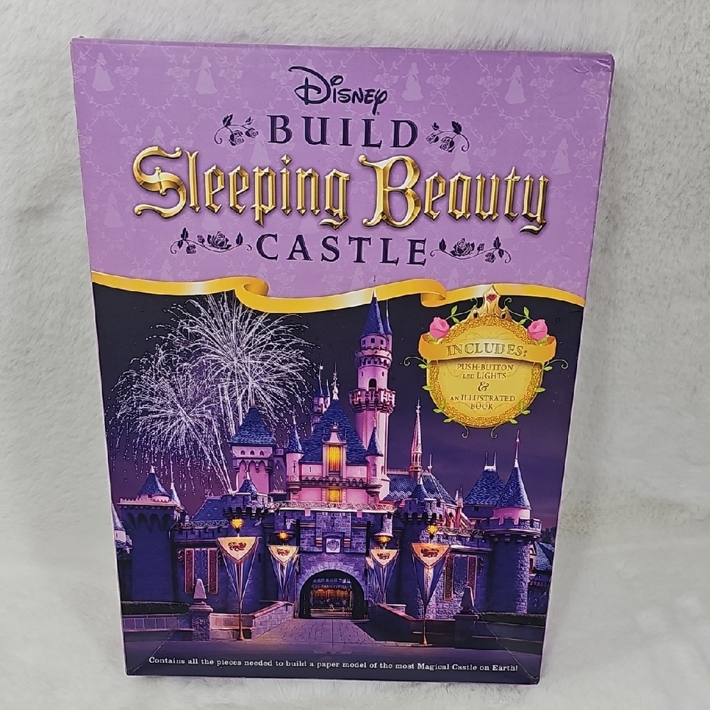 Disney Build Sleeping Beauty Castle Kit  LED Lights, Book, Fireworks Display